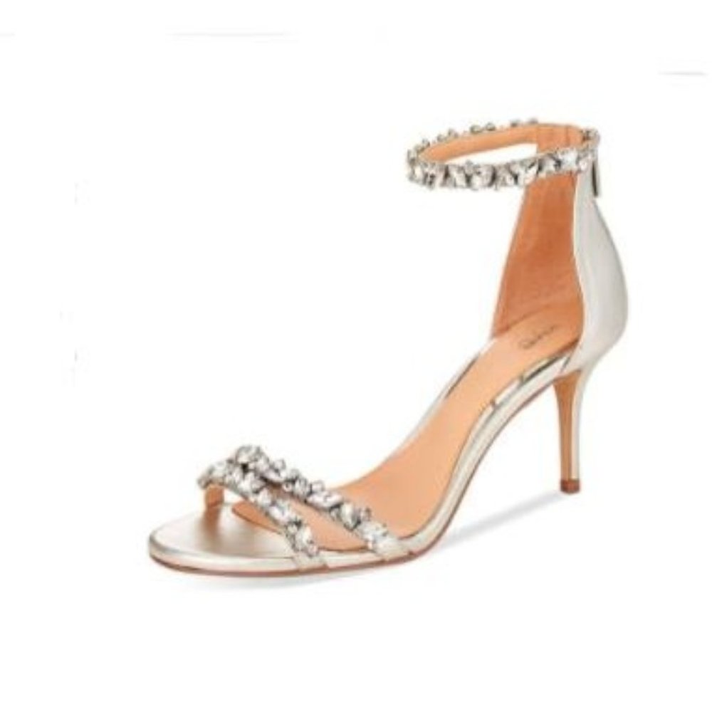 XYD Women Mid Heel Rhinestone Strappy Sandals Open